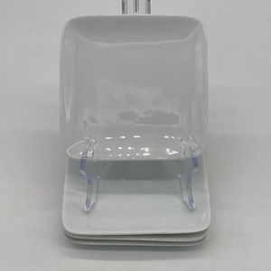 (4) Crate and Barrel White Square Plates - small